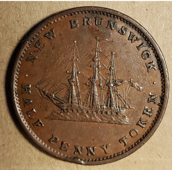 NB-1A2 New Brunswick half penny token - Image 2