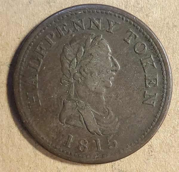 NS-25A3 Genuine british copper - 1815 half penny token - Image 2