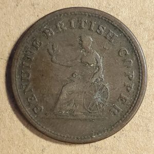 NS-25A3 Genuine british copper - 1815 half penny token