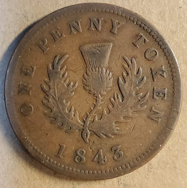 NS-2D2 Victoria One Penny Token 1843 - Image 2