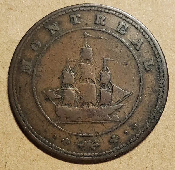 LC-12 Wellington - Montreal 1816 half penny token (#1) - Image 2