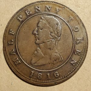 LC-12 Wellington - Montreal 1816 half penny token (#2)