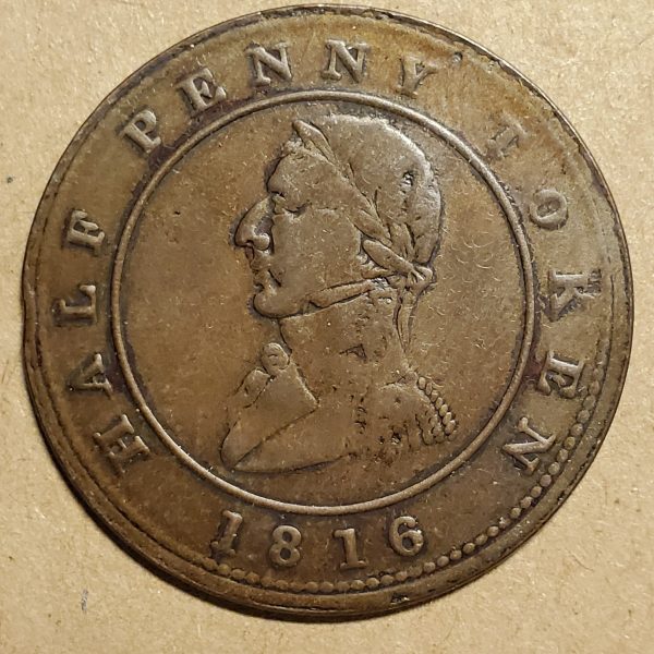 LC-12 Wellington - Montreal 1816 half penny token (#2)