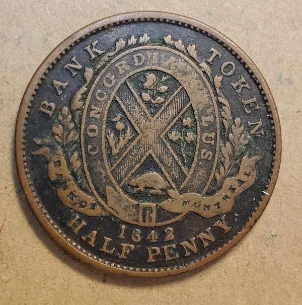 PC-1A1 Half penny 1842 Bank Of Montreal - Image 2