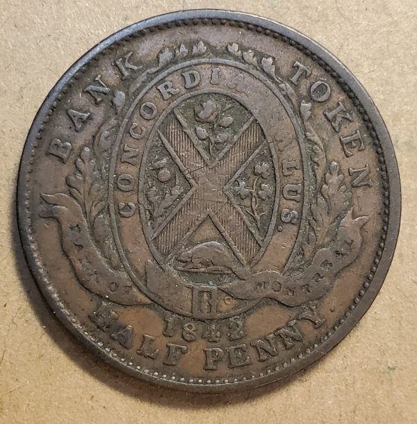 PC-1A1 Half penny 1842 Bank Of Montreal - Image 2