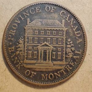 PC-1A1 Half penny 1842 Bank Of Montreal