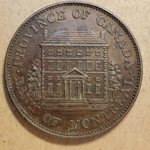 PC-1A1 Half penny 1842 Bank Of Montreal
