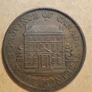 PC-1A1 Half penny 1842 Bank Of Montreal